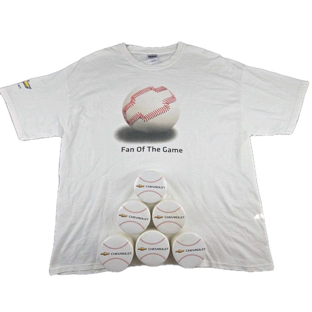 Chevrolet Fan Of The Game Baseball T-Shirt XL Gildan Heavy Cotton NOS Promo